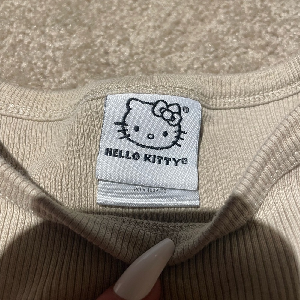 Hello Kitty Cream Ribbed Top - Picture 2 of 2